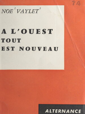 cover image of À l'Ouest tout est nouveau